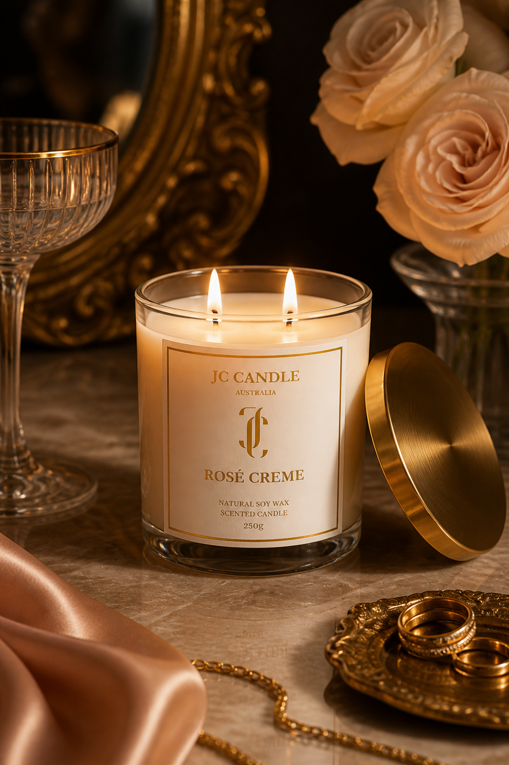 ROSÉ CRÈME – Soy Wax Candle (250g)