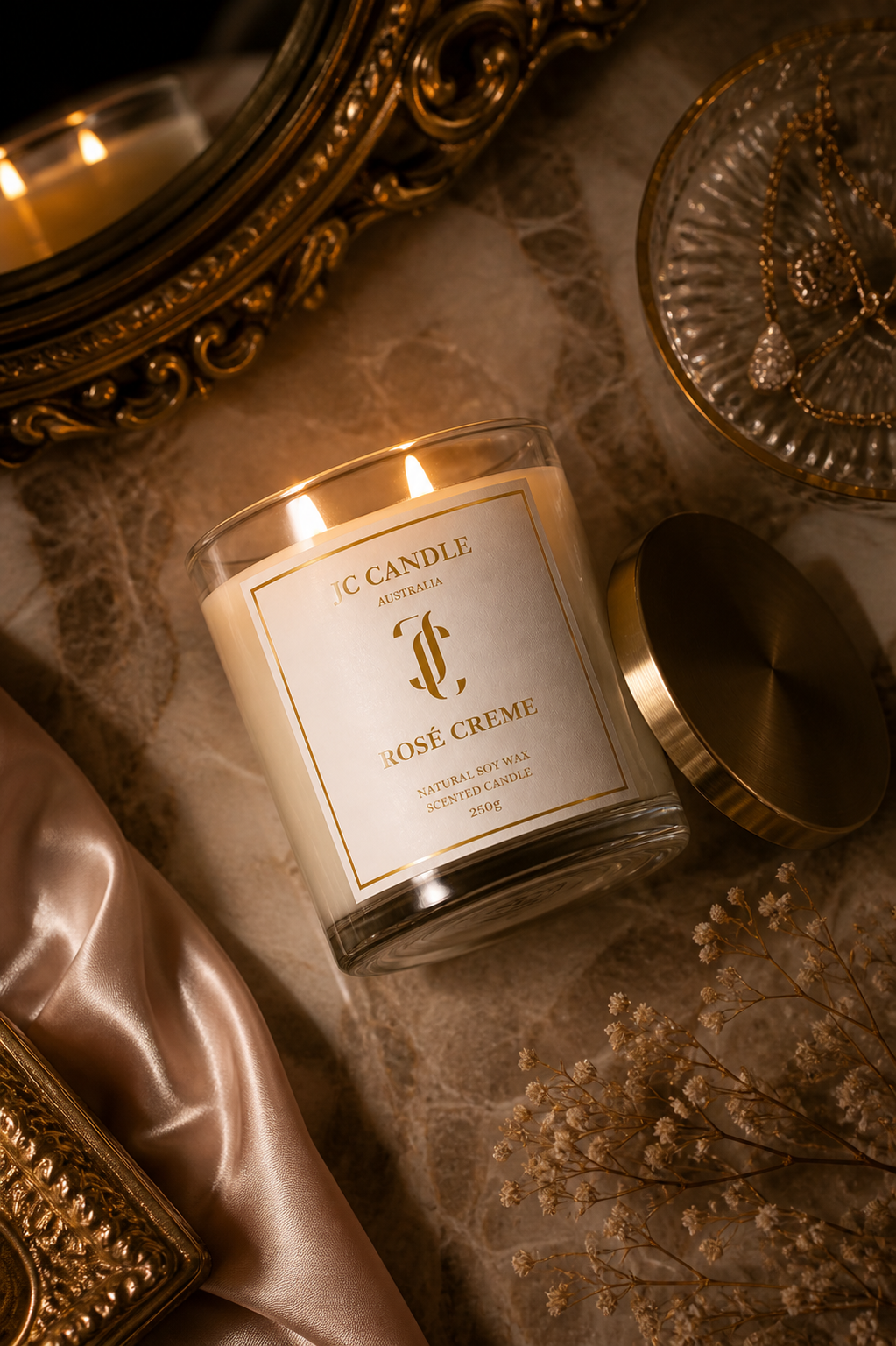 ROSÉ CRÈME – Soy Wax Candle (250g)